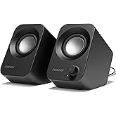 FUNLOGY Speaker(スピーカー/PCスピーカー)【VGP2024受賞】総合14W / ステレオスピーカー/USB給電/重低音/AUX / 3.5mmピン入力【日本ブランド】 (ブラック)