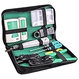 LANケーブル自作工具 ZUPA キット 圧着ペンチ 皮むき工具 10個RJ45プラグ テスター プラグ ドライバー 自作向け　工具　道具　自家用　収納ケースアリ ストリッパー付き テスター コネクタ