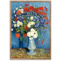 Amazon.co.jp: ゴッホ「ヤグルマギクとケシの花瓶」阪画屋