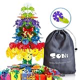 SONi 雪の花びら 立体パズル 500枚 12カラー フラワーブロック 知育玩具 積み木 収納パック付き 子どもおもちゃ クリスマスプレゼント 入園のお祝い