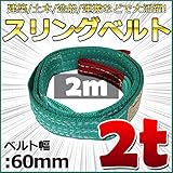 スリングベルト 幅60mm 使用荷重2t ベルトスリング 繊維ベルト 吊りベルト クレーンベルト 帯ベルト 吊り上げ 作業用 屋外 建設機械 船舶 運搬作業 ポリエステル素材 土木 農林業 造船 (2