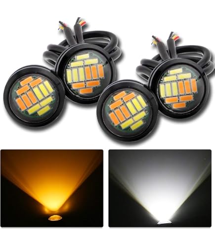LED埋め込み式デイライト 10個セット Amazon | 1W×10連 LEDデイライト/防水バンパー埋め込み型/ウィンカー