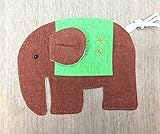 ゾウ刺繍入りトートバッグ(ベージュ) [並行輸入品]
