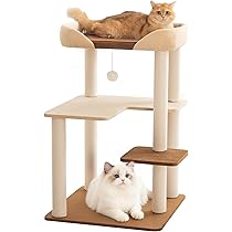 Amazon | LULUCAT キャットタワー 据え置き おしゃれ クッション入り