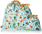 Solby 巾着3枚セット/アニマルリーフ/ブルー 【バッグ】 FDSB102903