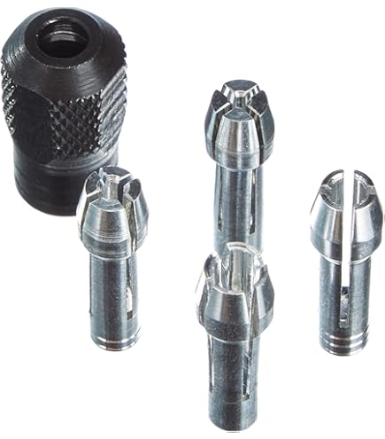 Dremel Collet 10-Piece 1/8" Collet Set - Includes Keyless Chuck + Nuts For Rotary Tools Ryobi Rotary Tool