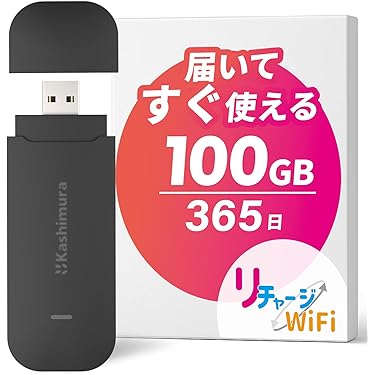 モバイルWiFi 100GB初回 USB/タイプC Amazon.co.jp: 【リチャージWiFi】100GB 1年間使える ロング
