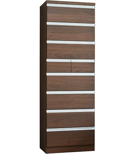 Amazon｜大川家具 関家具 ハイチェスト 60cm幅6段 ブラウン 222774 