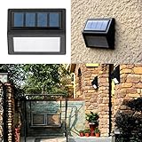 モーションセンサーソーラーライト、jiayit 6 LEDソーラー電源ライトセンサー壁ライトガーデンステップ階段デッキライトランプ as the picture shows