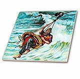 3drose Scenes from the Pastマジックランタン – Victorian Era Rescue at SeaヴィンテージLifeboatメンズ1880年代 – タイル 8-Inc