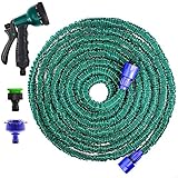 Finegood 超強化版 ガーデンホース 花園用伸縮ホース ホース ゴム伸びる チューブ セット 軽量耐久 散水大掃除 洗車
