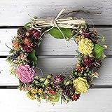 「森のガーデンリース」カーネーションのナチュラルなリース Mサイズ（ドライフラワー）