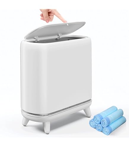 Amazon｜Homie ソフトクローズ四角形ゴミ箱 5L 袋のズレ防止クリップと