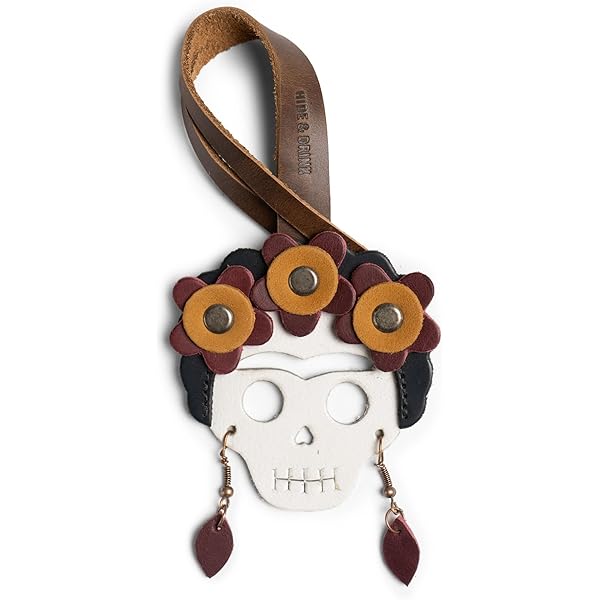 Hide & Drink, Sunflower Keychain Handmade from Full Grain Leather