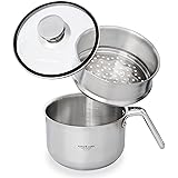 【Amazon.co.jp限定】ビタクラフト Vita Craft スチーム マルチポット 1.9L IH ガス火 対応 1台9役 蒸器 ガラス蓋 付き 時短 省エネ メモリ付き ギフト ミルクパン 片手鍋 マルチパン 3848