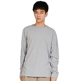 長袖Tシャツ 長袖 丸首 綿100％ ワンポイントロゴ刺繍 ロングスリーブTシャツ メンズベーシック C3-P401Z-070-XL