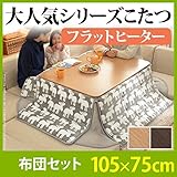 雑貨 インテリア こたつ 折りたたみ 長方形 フラットヒーター折れ脚こたつ 105x75cm+省スペース布団 2点セット セット 布団 コタツ テーブル リビングテーブル 座卓 ローテーブル 節電 継ぎ足 ナチュラル／ひつじ_グリーン