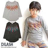 (ディラッシュ) DILASH 秋'15 羽＆ピースマーク長袖Tシャツ 80 チャコール