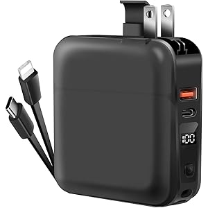 OMKUY モバイルバッテリー PD対応 15000mAh 18W 大容量 折畳みプラグ 5-IN-1 MOBILE B…