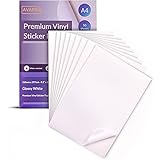 Avarrix Australia Printable Vinyl Sticker Paper for Inkjet Laser Printer, Glossy White, 50 Sheets, Waterproof Label Stickers,