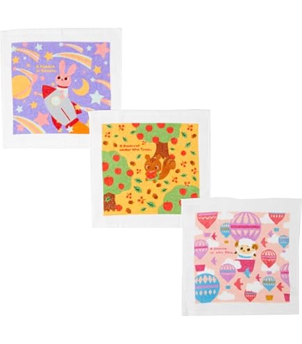 Amazon｜Ado ハンドタオルセット 約25cm 3枚セット 全2種 ラウンドワン