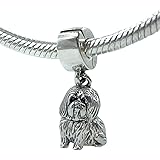 Bolenvi Havanese Maltese Dog 925 Sterling Silver Clip-On Dangle Pendant X Charm Bead for Pandora & Similar Charm Bracelets or
