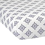 Lambs & Ivy Class Navy Medallion Fitted Crib Sheet by Lambs & Ivy
