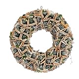 彩か SAIKA 【クリスマス】 リース 茶 金 ブラウン ゴールド デコレーション 飾り Bark & Mmall Cone Wreath M (Green) CXO-118Mg