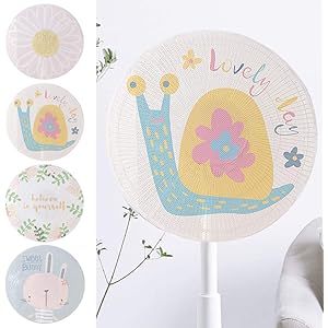 Ungfu Mall 扇風機カバー セーフティネット 4点セット 扇風機安全カバー 裏までかかる 家庭用 ファンカバー 指はさみ防止 業務用 洗える 羽根径40CM かわいい おしゃれ お子様やペットのいたずら防止