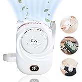 【2024最新型】首掛け扇風機 携帯扇風機 USB充電式 卓上 首掛け 腰ベルト ファン 手持ち バッテリー 大容量 2000mah 8H長時間稼働 3段階風量調整 LED表示画面 小型扇風機 ハンディファン ネッククーラー 軽量 便利 熱中症対策