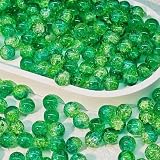 ガラスビーズ 10mm 100個入り ラウンドビーズ アクセサリー制作 手芸 ビーズパーツ ブレスレット ネックレス ビビッドカラー (グリーン) NYANDELMO ND-0280-R02-H18-GN