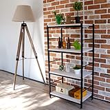 GP-PLANNING 4段ラック オープン シェルフ 幅60cm 白 アンティーク アイアン 木製 WE-600 カラー ／ ホワイト