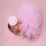 JISEN Baby Newborn Photography Prop Baby Girl Infant Lovely Costume TuTu Dress with Flower Headband 