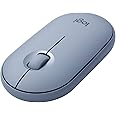 ロジクール ワイヤレスマウス 無線 マウス Pebble M350BL 薄型 静音 ブルー ワイヤレス windows mac Chrome Android Surface iPad OS M350 国内正規品