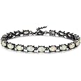 CiNily Opal Tennis Bracelet for Women 14K White Gold Plated Adjustable Oval Shape Gemstone Bracelet Opal Jewelry