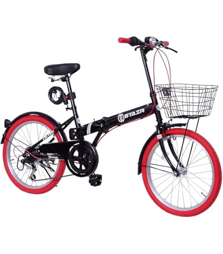 Amazon | TOP ONE シマノ6段ギア搭載 折畳自転車 カゴ付 20インチ