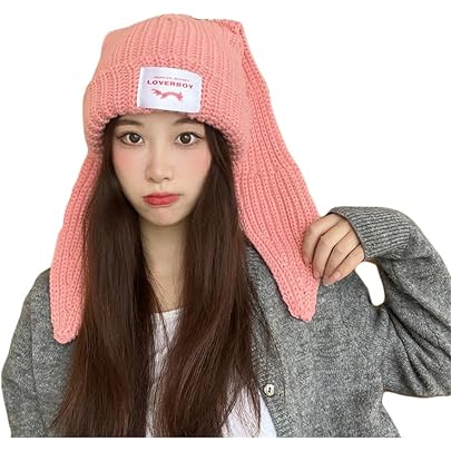 Amazon | うさぎ耳ニット帽 うさぎ耳 ネコ ウサギミミ ウサギ耳 MMK018