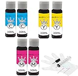 【UNIQUE-INK】キャノン用詰め替えインク BC-310/311 BC-340/341 BC-345/346 BC-360/361 BC-365/BC-366共通用 (2C/2M/2Y) 6セット 各30ml 【Canon用詰め替えインク/個包装/器具付（インク充填用注射器/注射器用ノズル/作業用手袋/ドリル/注入口シール）】