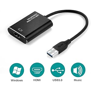 USB HDMI 変換 アダプタ usb hdmi ケーブル hdmi 変換コネクタ 1080P 高画質 高音質 安定出力 コンパクト USB HDMI 変換 コネクタ Windows XP/7/8/8.1/10 対応