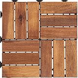 ジョイントタイル ウッドデッキ アカシア 天然木 ブラウン 30枚セット