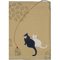 ねこななページ Amazon | sheepsleep- 和モダンな猫刺繍ブックカバー 文庫判
