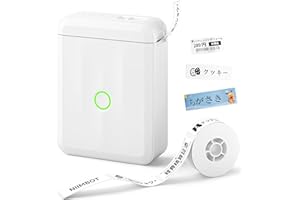 NIIMBOT D110 新版 ラベルライター Bluetooth接続多機能ラベルプリンター ラベルメーカー 携帯便利 自動紙戻し 自動ラベル認識 Android & iOS対応 USB充電式 書類整理/名前シール/値札シール/調味料などに適用 対応テープ幅12-15mm ロール紙1個付き 日本語取扱説明書付き(ホワイト)