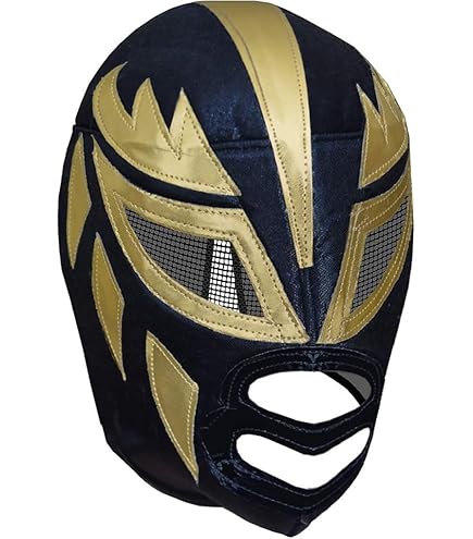 ルチャ・リブレ ☆覆面マスク ルチャリブレマスク 黒と金 角付き