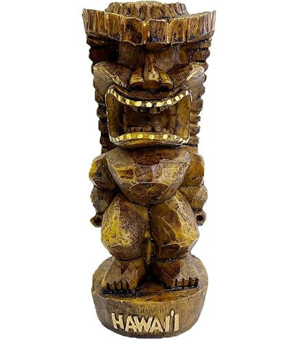 Amazon.co.jp: [木製品]インテリアハワイお土産ティキTIKI木彫り人形