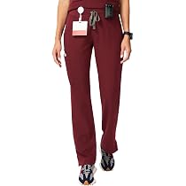 KADE Petite Cargo Scrub Pants Burgundy 