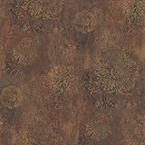 Beacon House 284-54209 Misumi Distressed Medallion Wallpaper, Brown [並行輸入品]