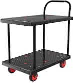 Amazon.co.jp: QD-BYM 2段台車 手押し台車 カゴ台車 ドンキーカート