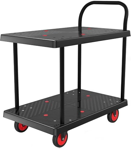 Amazon.co.jp: QD-BYM 2段台車 手押し台車 カゴ台車 ドンキーカート