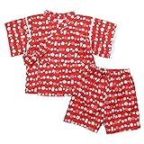 《初夏盛夏対応》(日本製) Pample Mousse(パンプルムース) 和柄ネコ甚平スーツ 95cm /RE NO.DP-72459