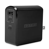 アドテック PD充電器 105W 3ポート 15V/5A出力【USB-Cｘ2+USB-A】【Power Delivery/GaN (窒化ガリウム) 】ノートPC iPhone Switch PD充電器 高速充電 急速充電器 ACアダプタ TYPE-C タイプC 折畳式プラグ 15V/5A 出力対応 軽量 小型 ブラックモデル APD-A105AC2-BK